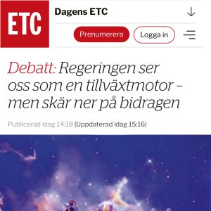 Debattartikel i Dagens ETC